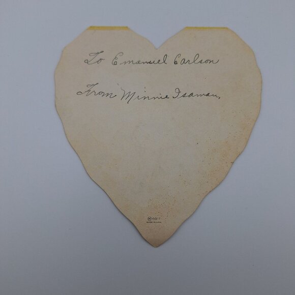 Vintage American Valentines Day Card Heart Shaped Floral Design Collectible USA - Picture 4 of 6